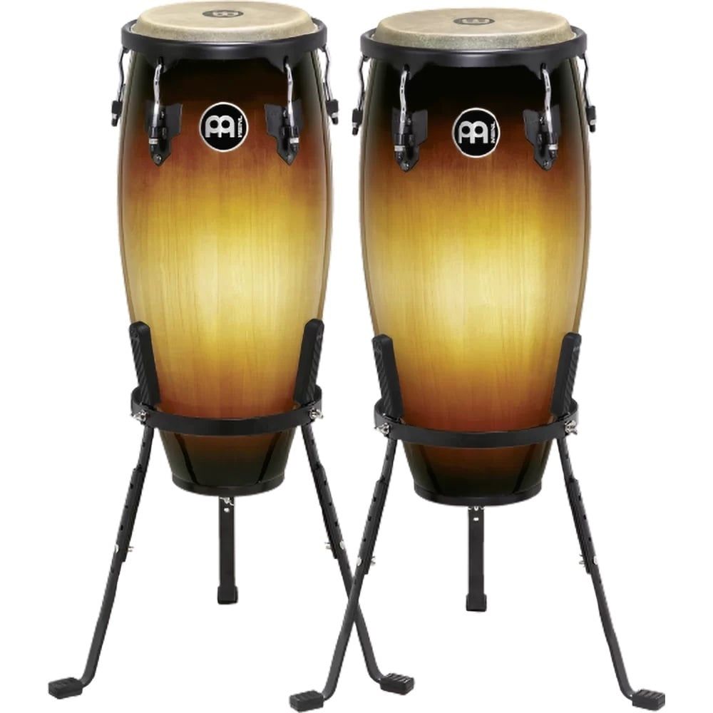 Meinl Headliner 10&quot; &amp; 11&quot; wood conga set, incl. basket stands, vintage sunburst