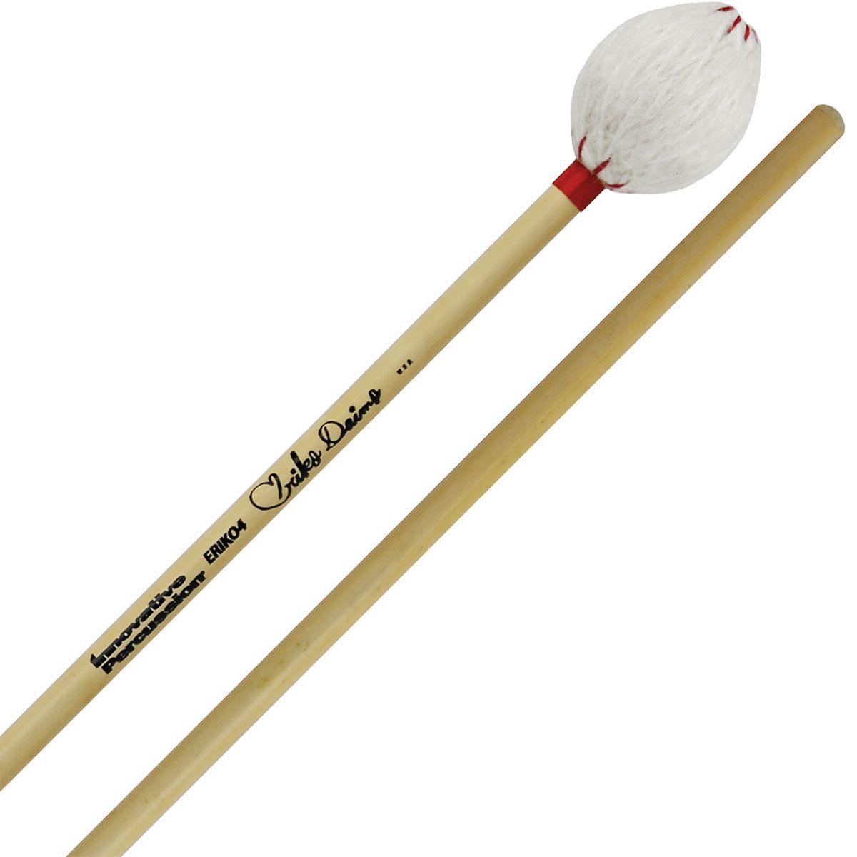 IP MEDIUM MARIMBA MALLETS - WHITE YARN - RATTAN