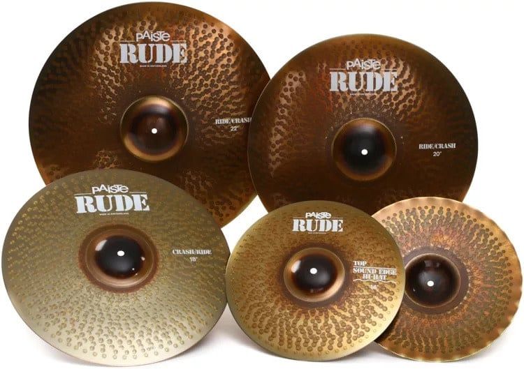 Paiste RUDE Cymbal Set - 14&quot;/20&quot;/22&quot; - With Free 18&quot; Crash/Ride