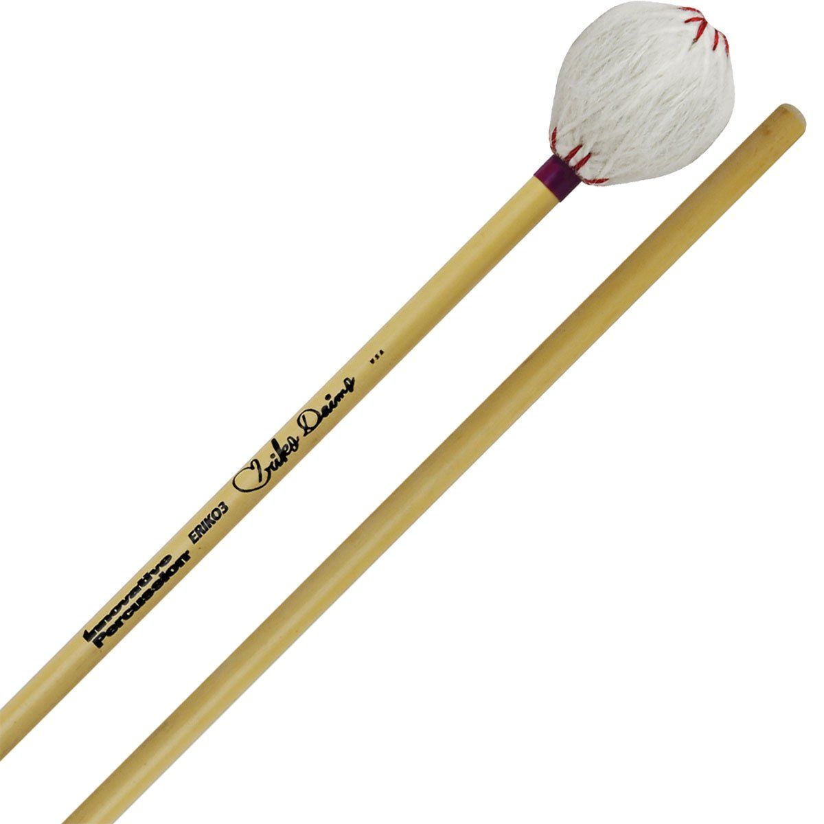 IP MEDIUM SOFT MARIMBA MALLETS - WHITE YARN - RATTAN