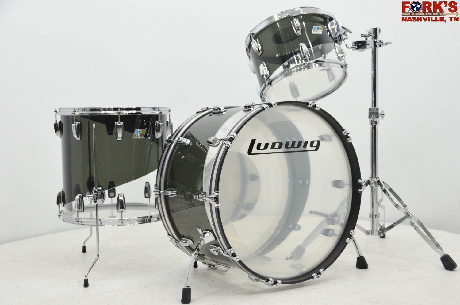 Ludwig Vistalite 3pc Drum Kit - &quot;Smoke/Clear&quot;