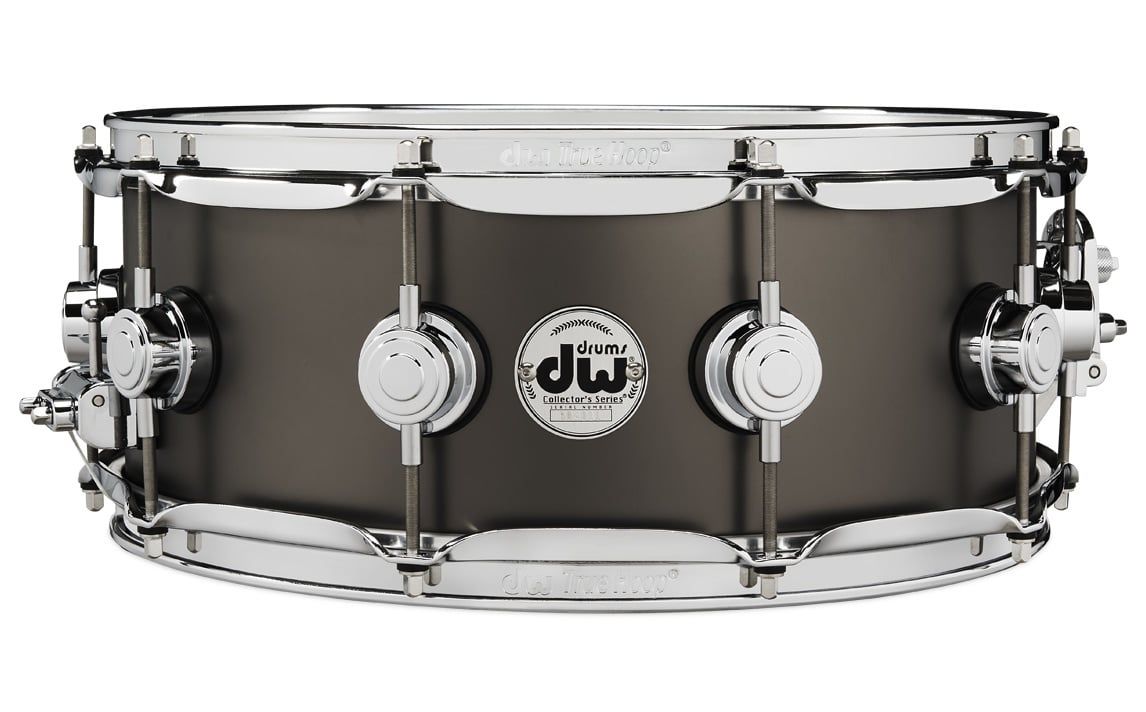 DW 6.5x14 Black Satin Over Brass Snare Drum