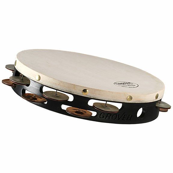 Grover 10&quot; Projection-Plus Double Row Tambourine - Silver / Copper
