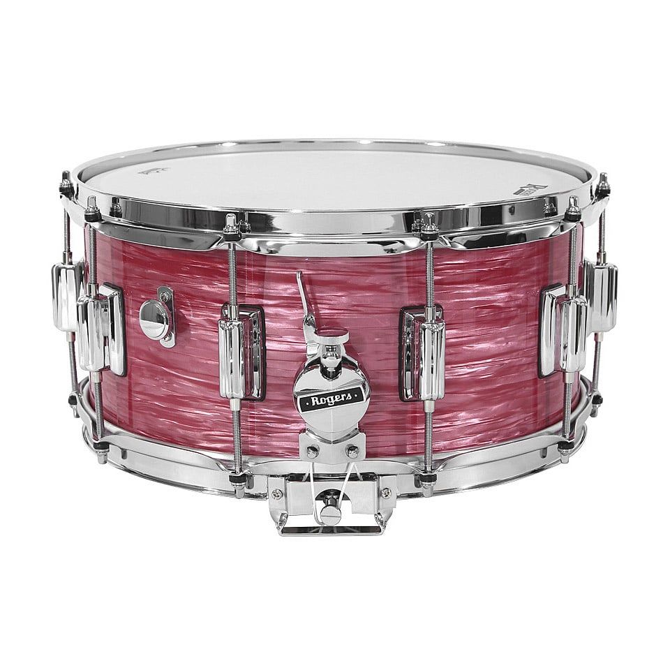 Rogers Dyna-sonic 6.5x14 Wood Shell Snare Drum  Red Ripple Beavertail
