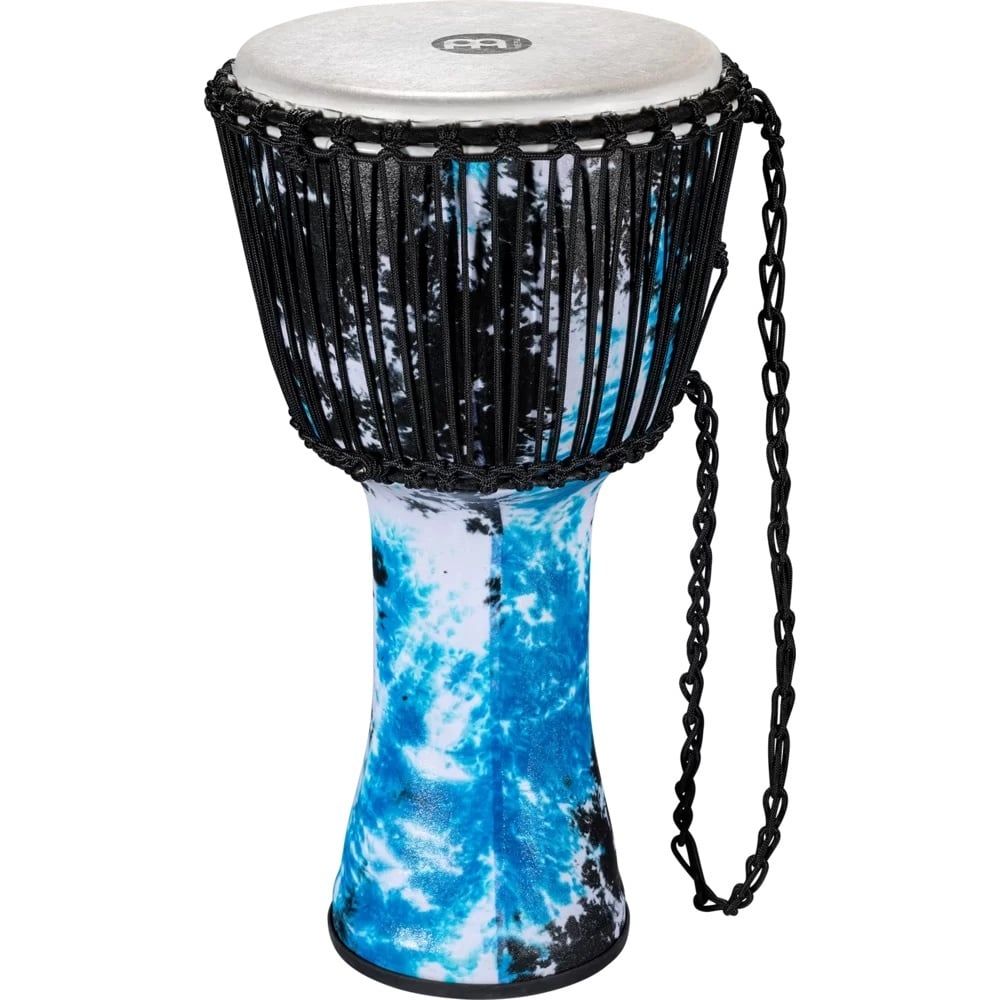 Meinl Percussion 12&quot; Rope Tuned Travel Series Djembe, Synthetic Head (Patented), Galactic Blue Tie Dye