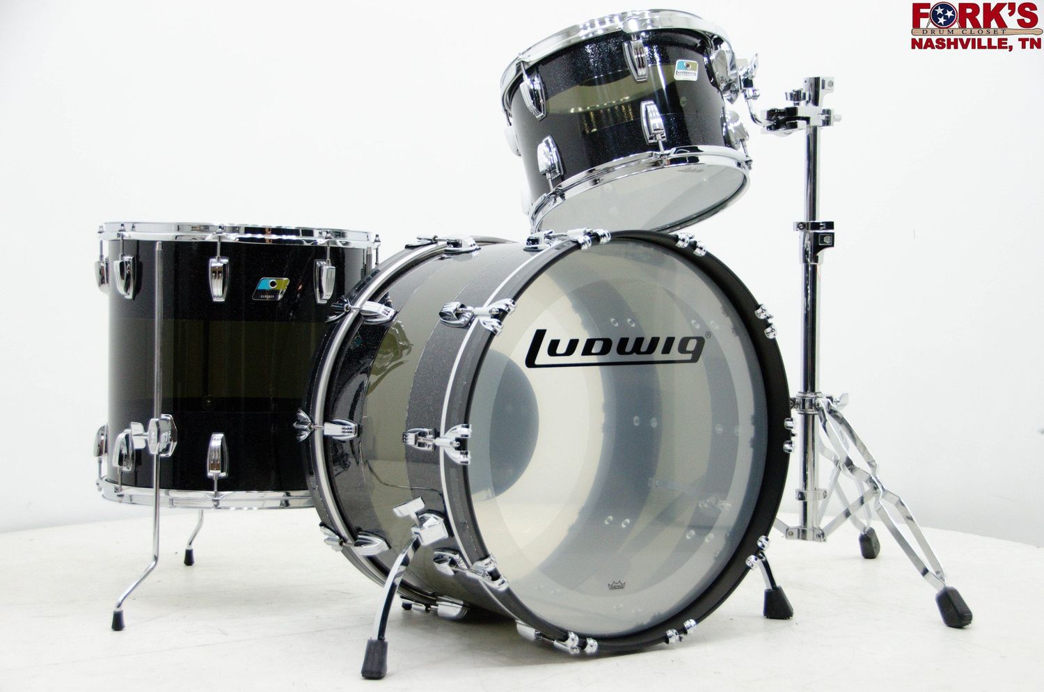 Ludwig Vistalite 3pc Drum Kit - &quot;Black Sparkle/Smoke/Black Sparkle&quot;