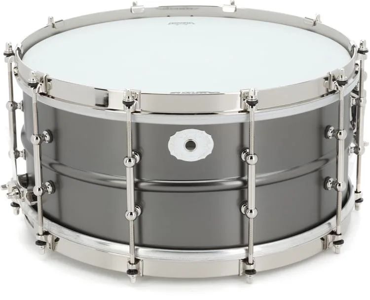 Ludwig 6.5X14 Satin DeLux Black Beauty/ Tube Lugs / Single Flange hoops