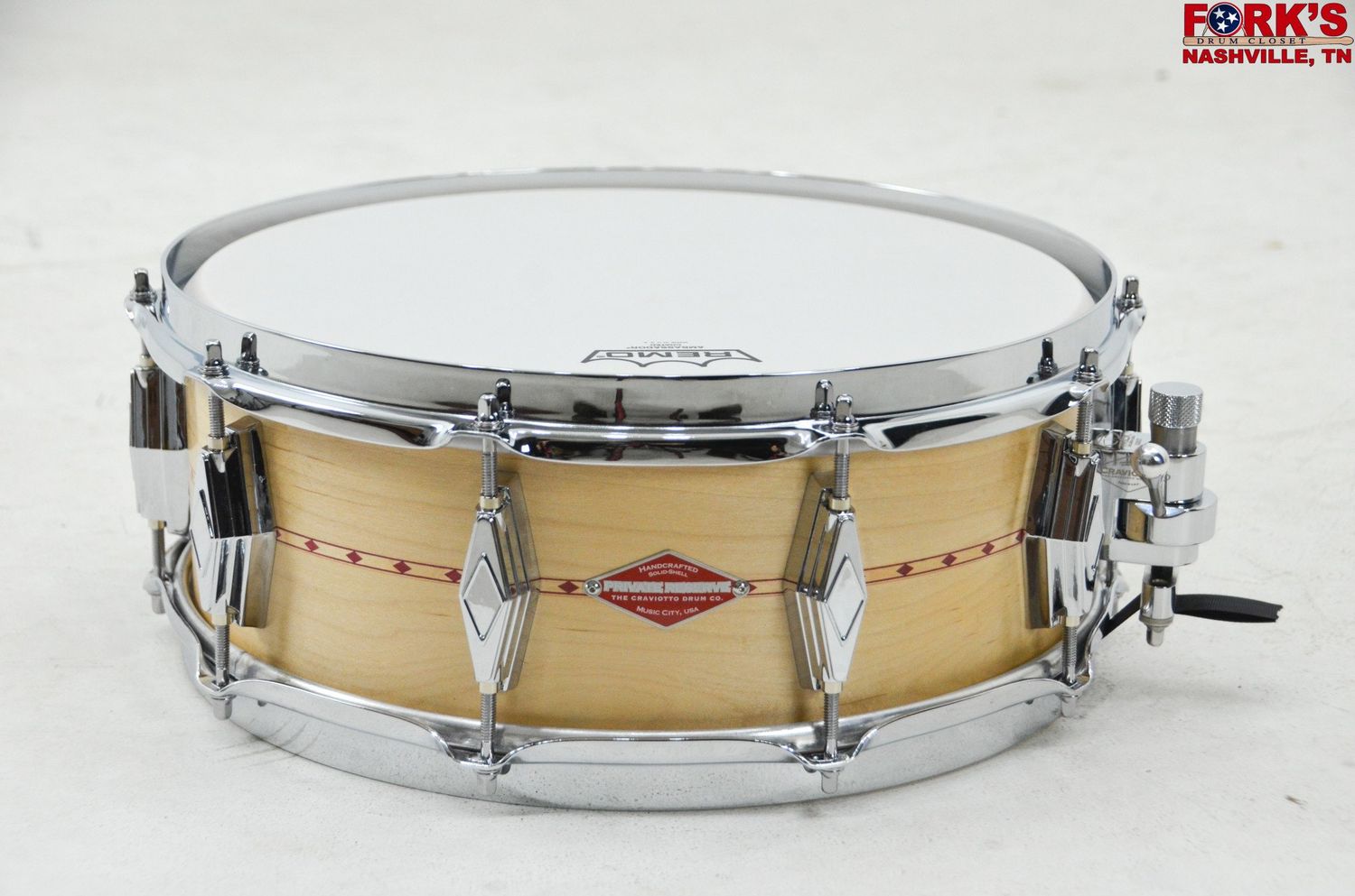 Craviotto Builders Choice Private Reserve 5.5x14 Maple w/ Red Inlay Snare Drum