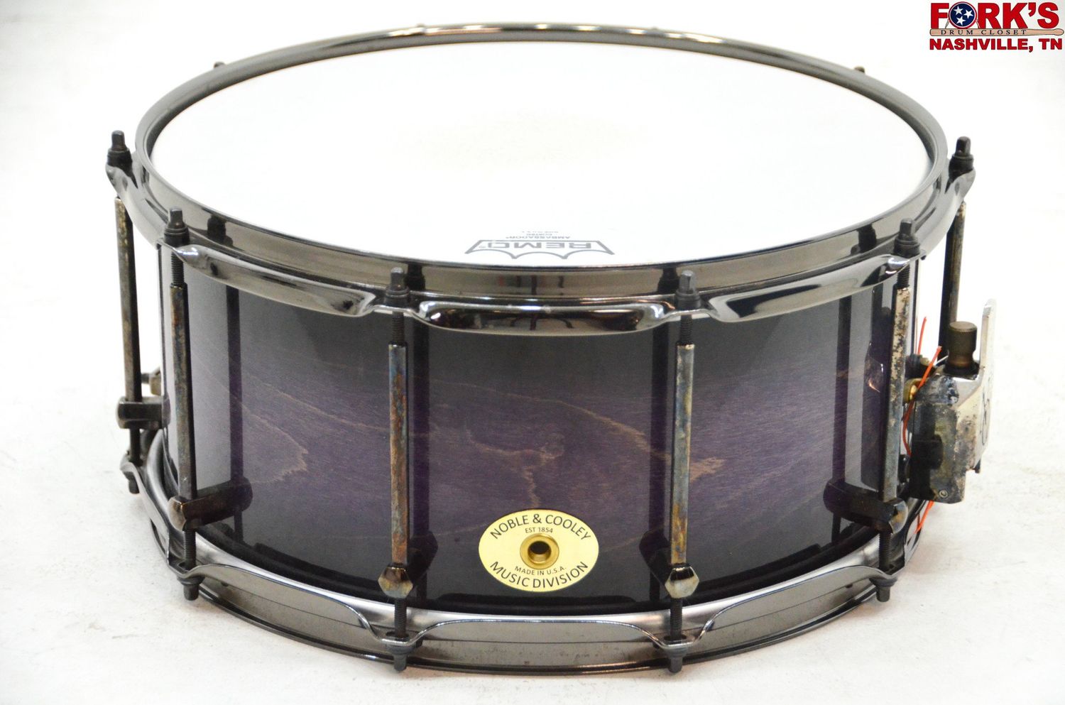 USED Noble and Cooley 7x14 Beech Snare Drum - &quot;Purple Burst Lacquer&quot;