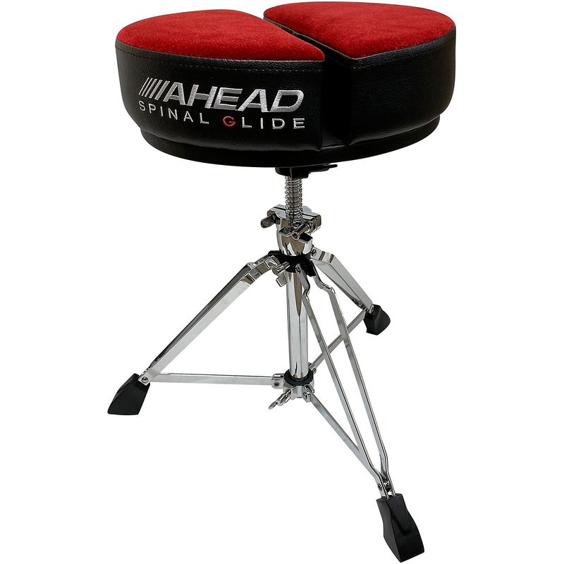 Ahead 14&quot; Spinal G Round 4&quot; Red Cloth Top/Black Sides, 3 Leg Base,