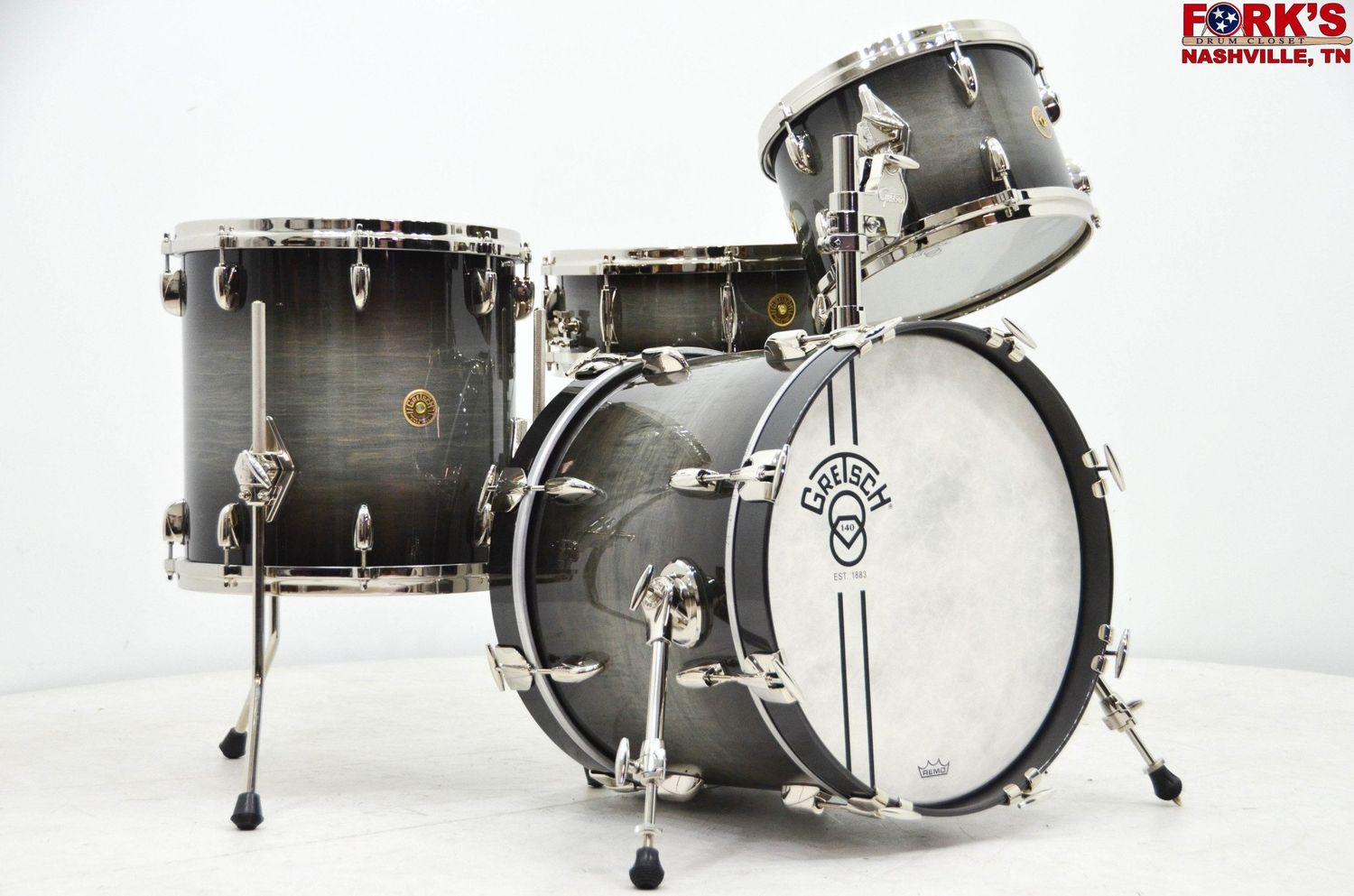 Gretsch 140th Anniversay USA 4pc Drum Kit - &quot;Ebony Stardust Gloss Lacquer&quot;