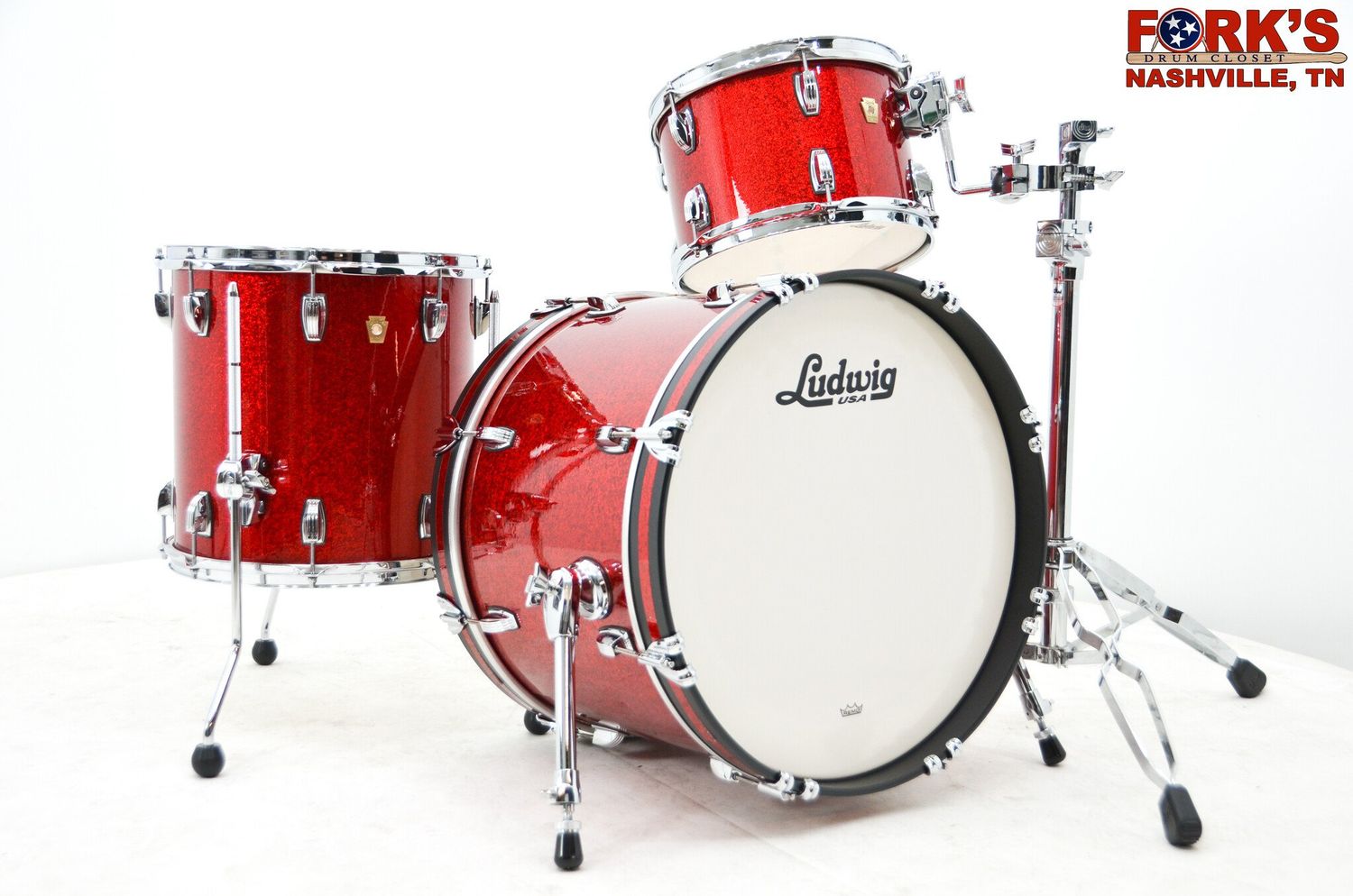 Ludwig Classic Maple 3pc Drum Kit - &quot;Red Sparkle&quot;