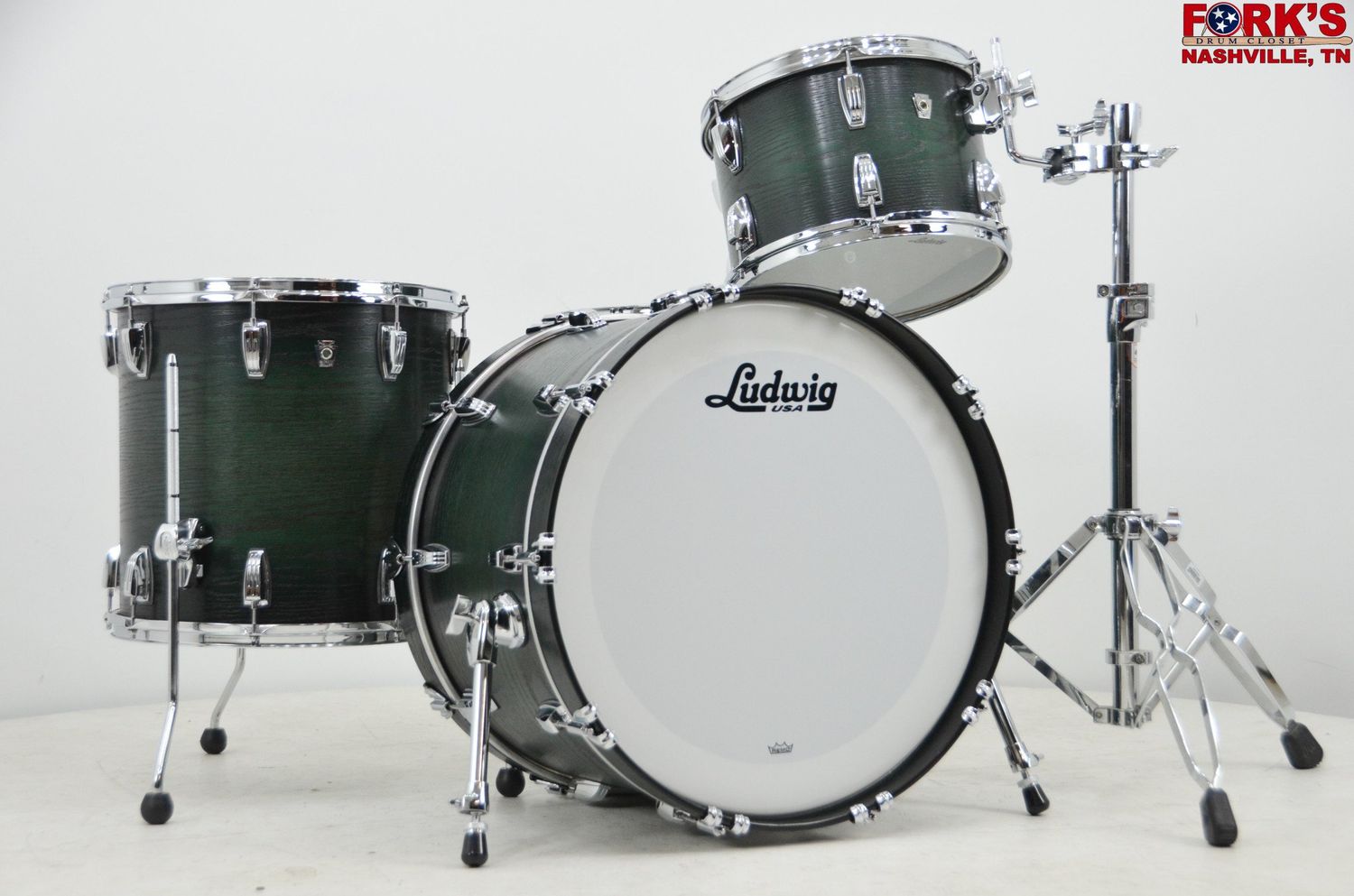 Ludwig Classic Oak 3 pc Drum Kit - &quot;Green Burst&quot;