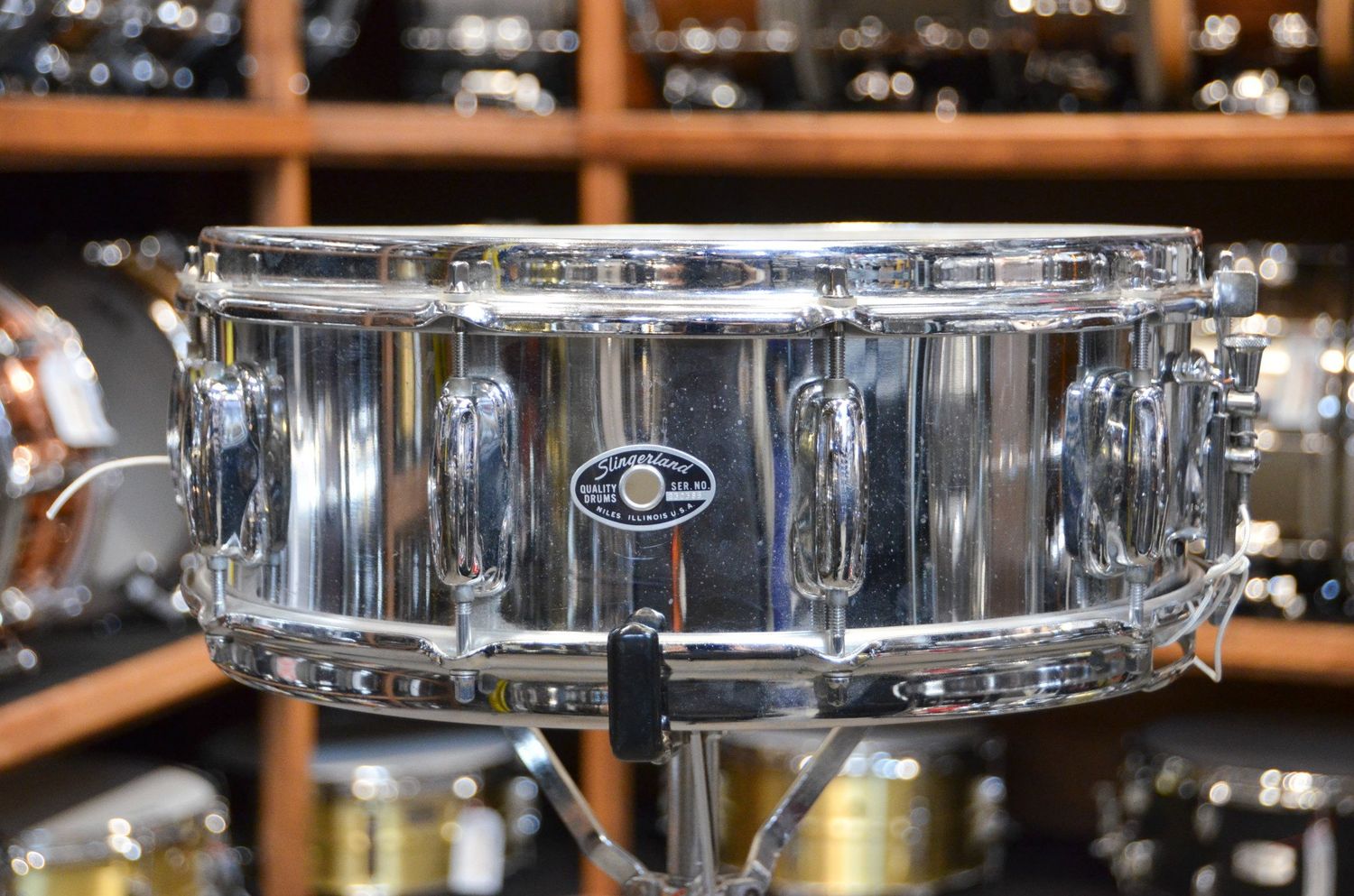 USED Slingerland 5x14 10-lug Steel Snare Drum