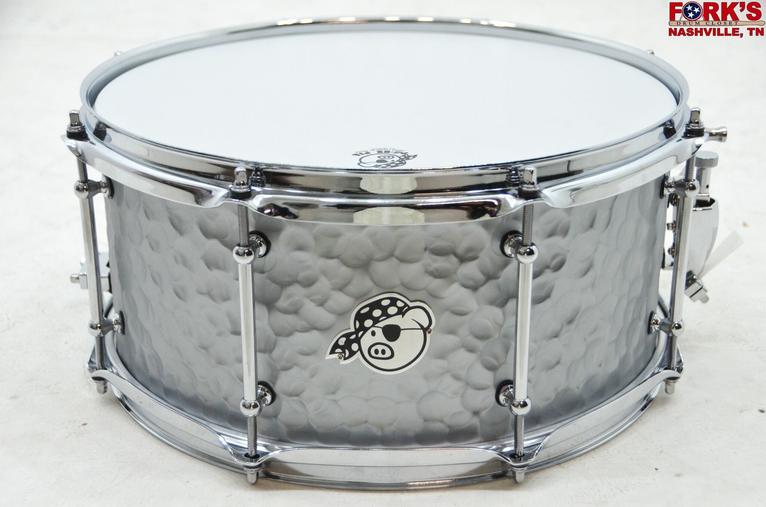 Pork Pie Diablo Hammered Aluminum 6.5x14 Snare Drum