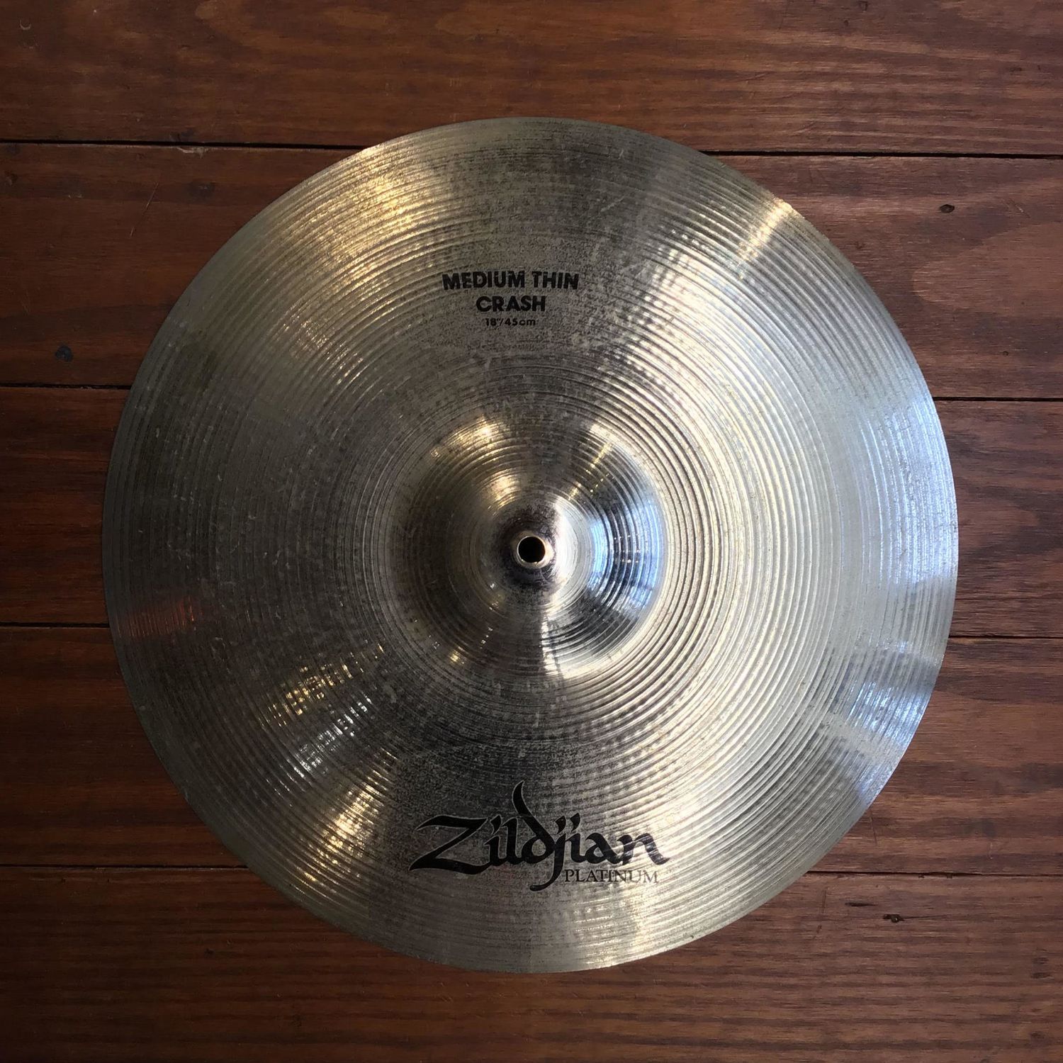 USED Zildjian Platinum 18&quot; Medium Thin Crash Cymbal (RARE)
