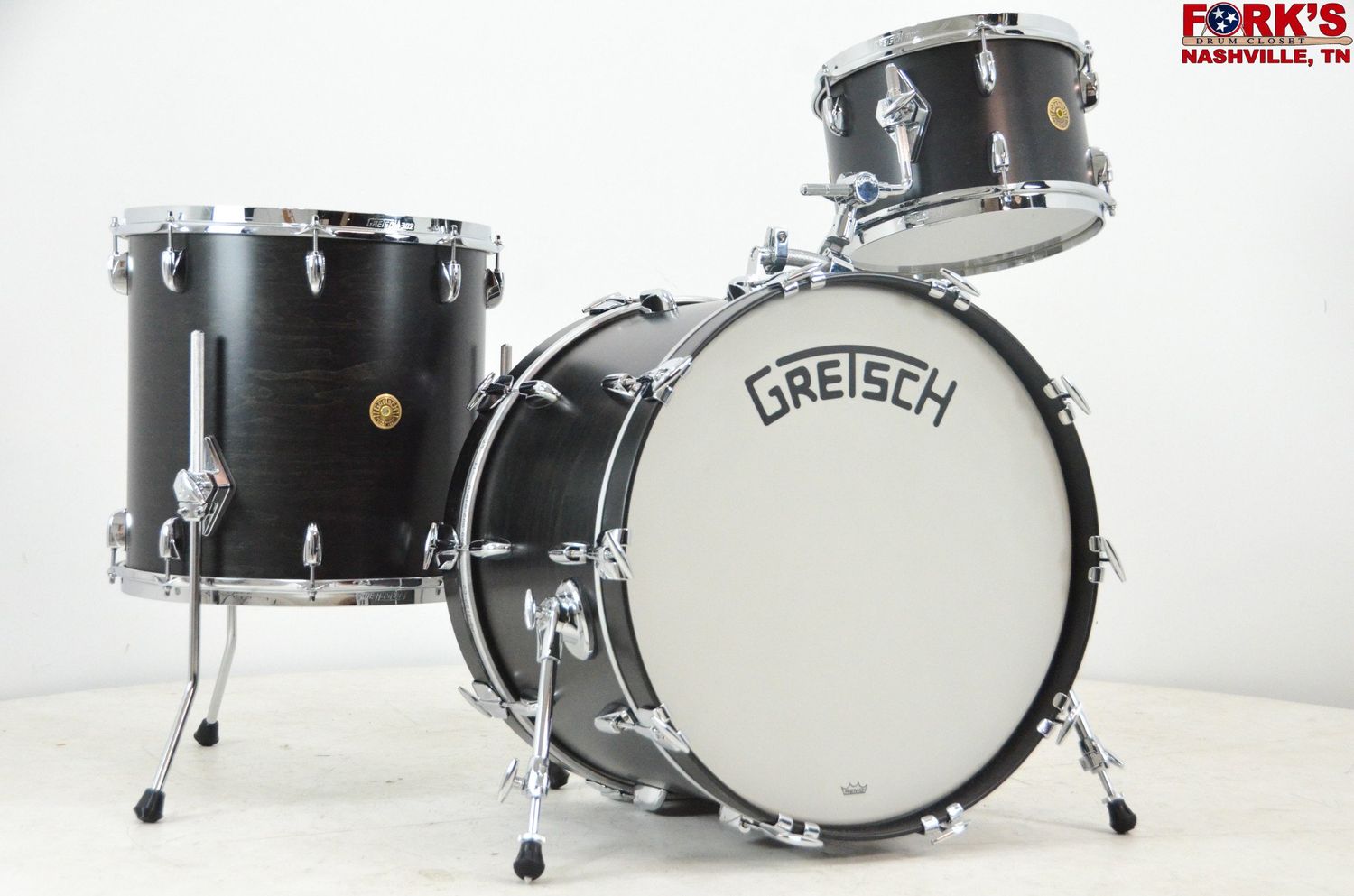 Gretsch Broadkaster 3pc Drum Kit - &quot;Satin Dark Ebony&quot;