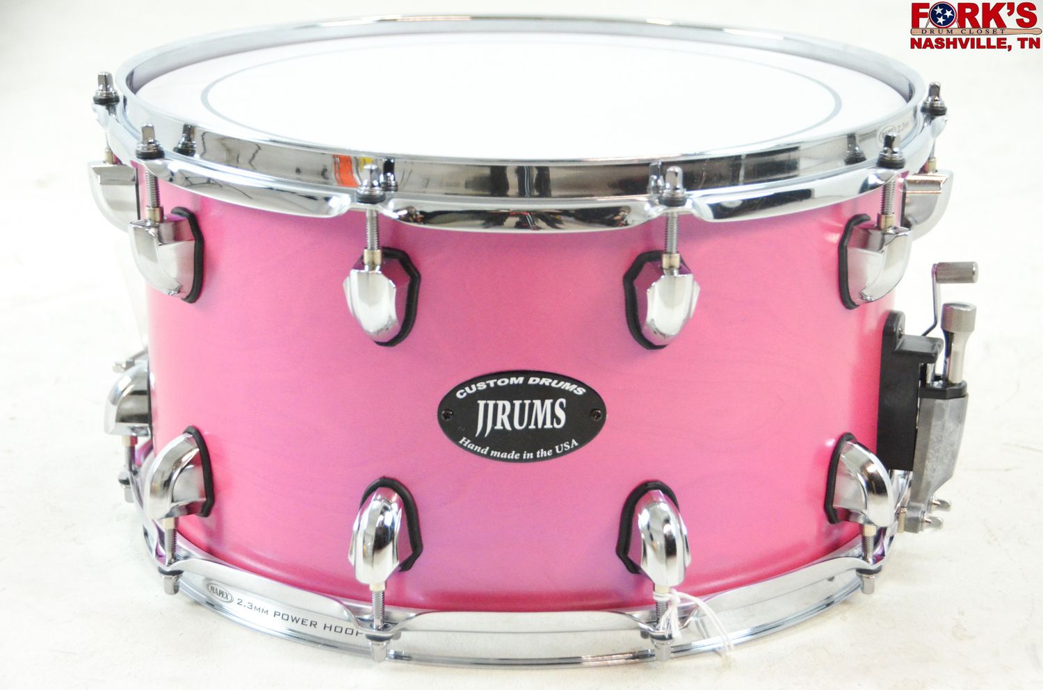 JJrums 8x14 8 ply Maple Snare Drum - &quot;Bubble Gum Frost&quot;