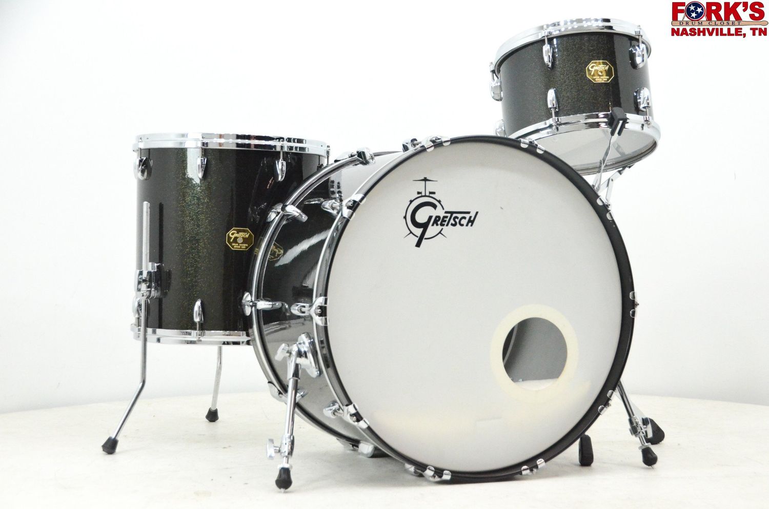 USED Gretsch USA 3pc Drum Kit - &quot;Black Sparkle&quot;