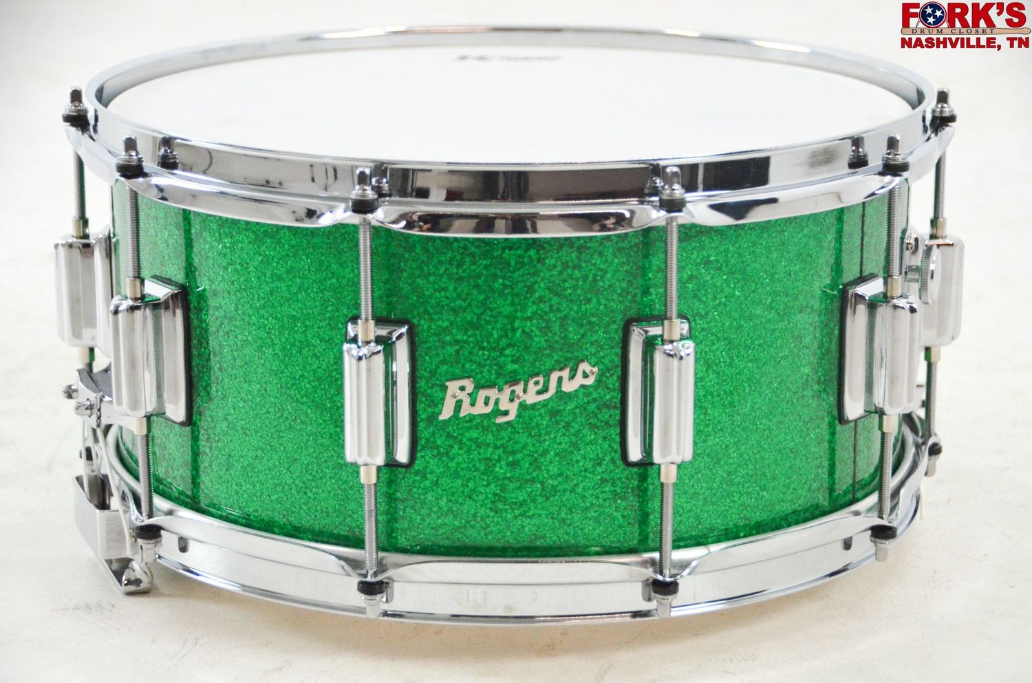 Rogers Dyna-sonic 6.5x14 Snare Drum - &quot;Green Sparkle&quot;