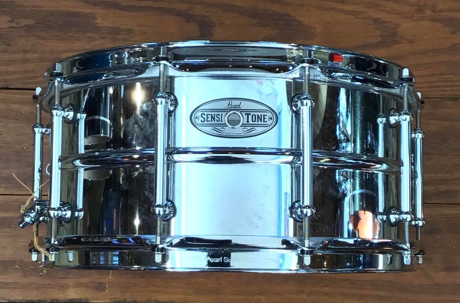 USED Pearl Sensitone 6.5x14 Steel Snare Drum