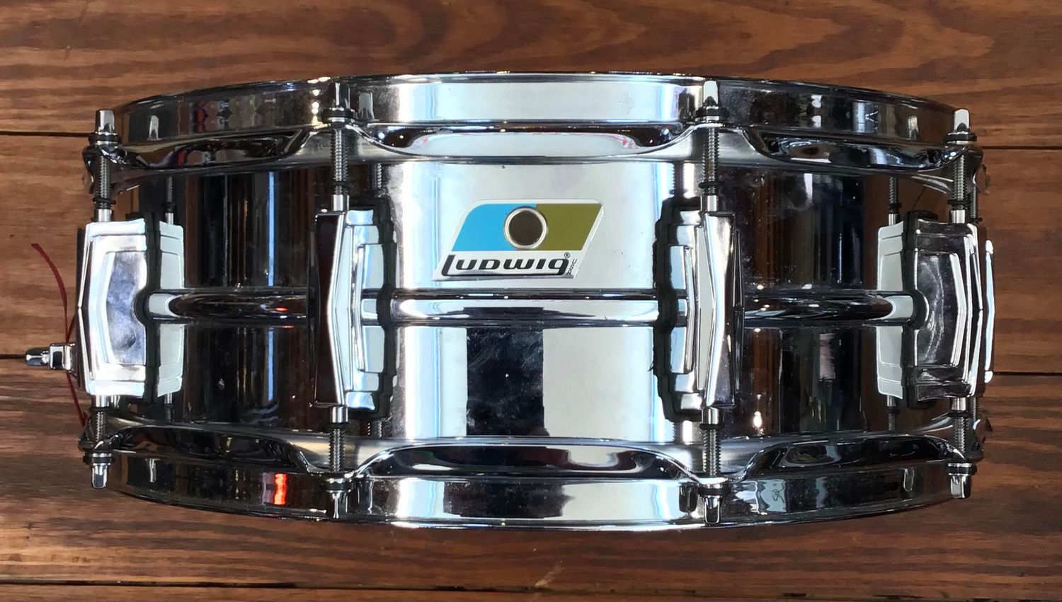 USED Ludwig Supraphonic 5x14 Chrome Over Brass Snare Drum
