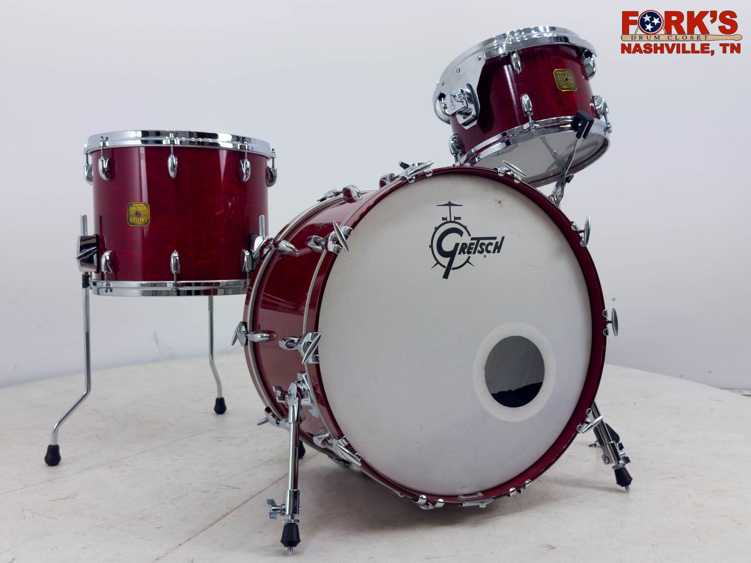 Used Gretsch USA Custom 3pc Drum Kit - &quot;Rosewood Gloss&quot; (Jasper Shells)