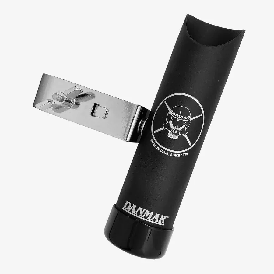 DANMAR STICK HOLDER - Clamps to Any Stand w/ Angle Adjustment, Holds 3 pairs- Black Skulls