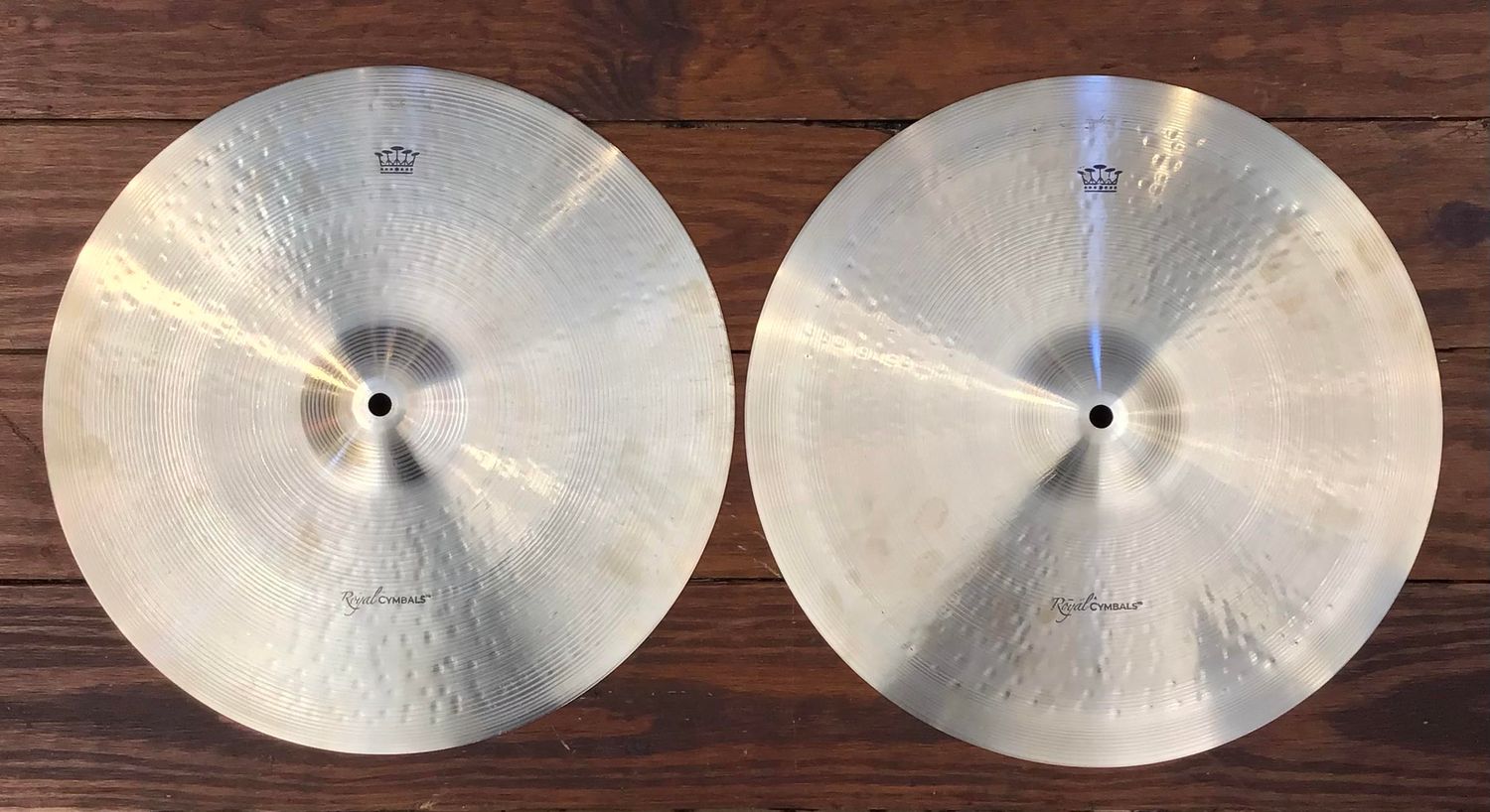 Royal 15” Hi Hat Pair, 1188g Top/1708g Bottom