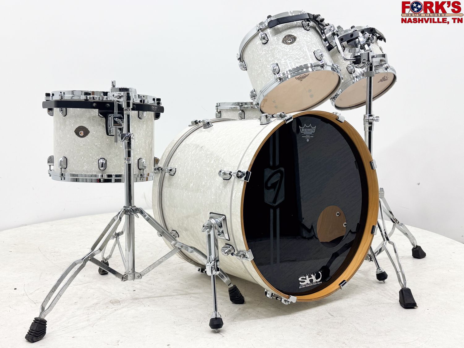 Used Tama Starclassic Performer Birch 5pc Drum Kit -  &quot;White Marine Pearl&quot;