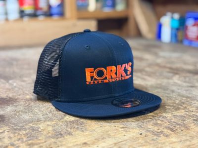 Fork's Hat - Orange on Blue