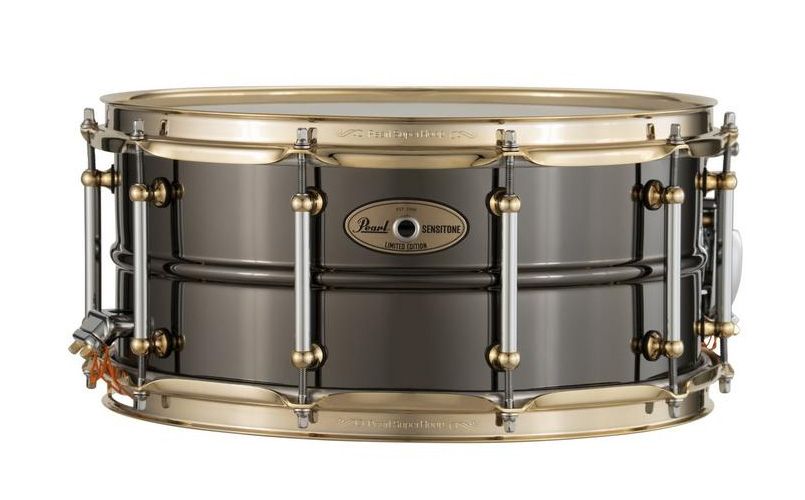 Pearl Sensitone Limited Edition 6.5x14 Black Nickel Over Brass w/ Gold Hardware