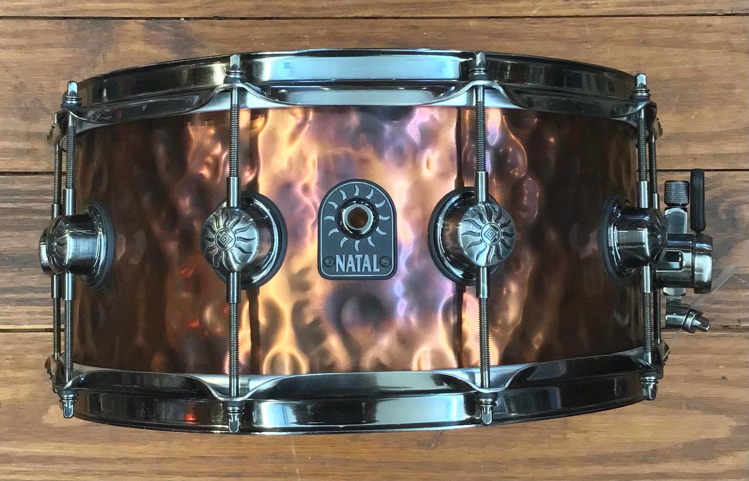 USED Natal 6.5x14 Snare Drum w/ Black Hardware - Hammered Copper