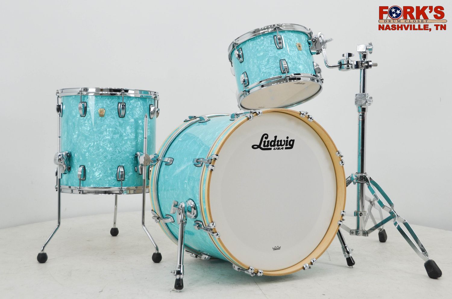 Ludwig Classic Maple 3pc Drum Kit - &quot;Teal Pearl&quot;