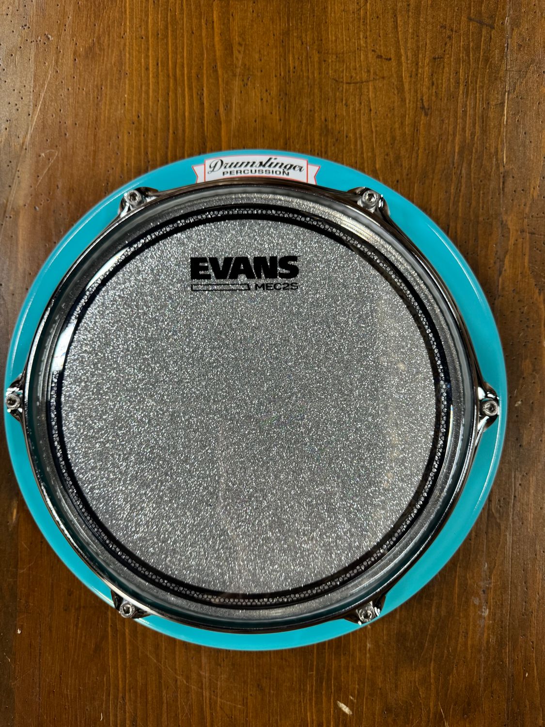MINT Drumslinger 10&quot; Marcher Drum Pad - Bling Silver/Seaside Gloss