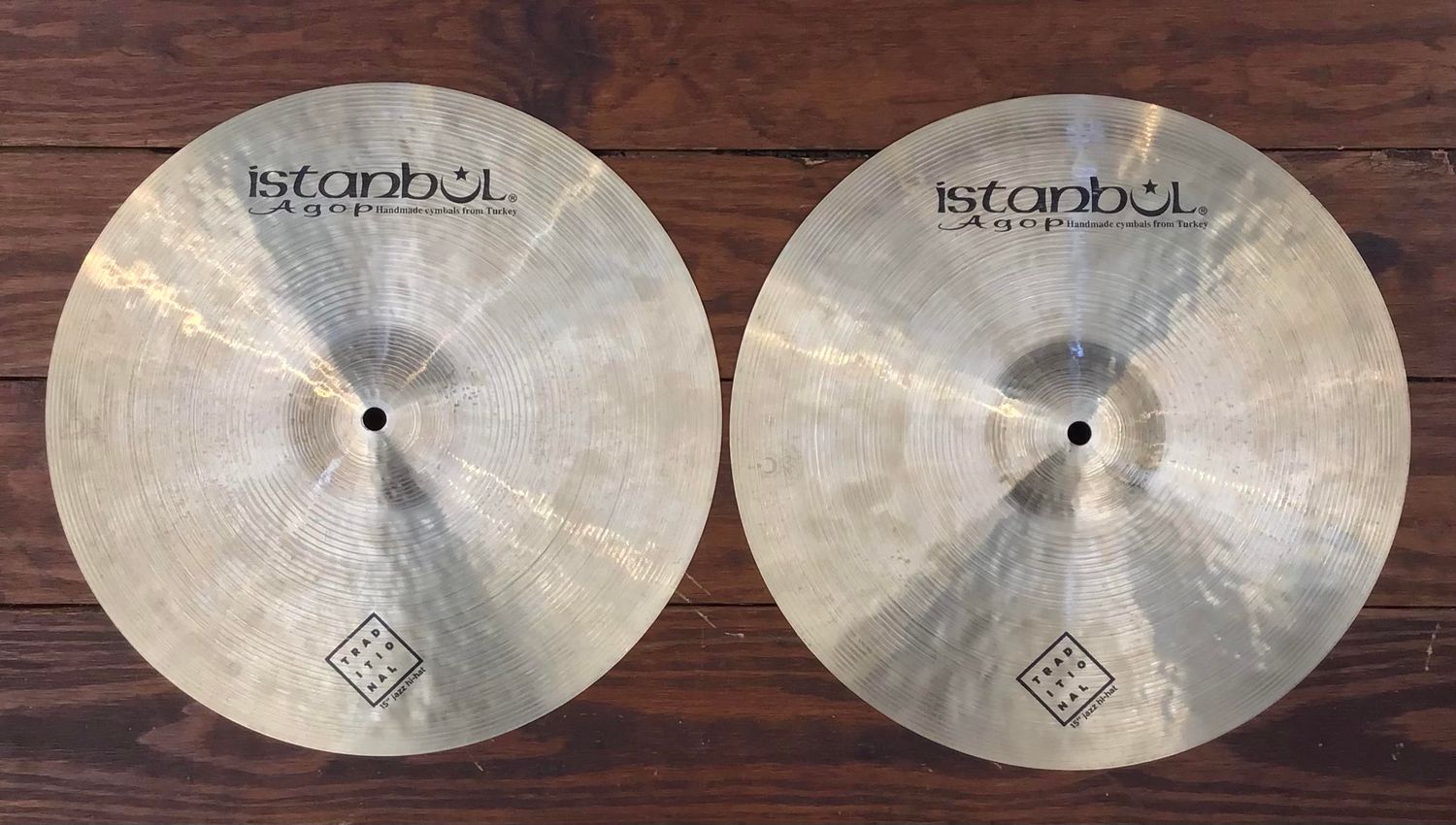USED Istanbul Agop Traditional 15&quot; Jazz Hi-Hat Cymbals (Pair)