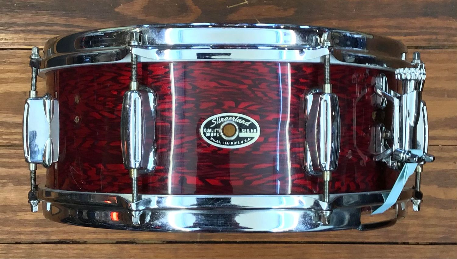 USED Slingerland 5x14 Snare Drum - &quot;Red Strata&quot; (1960&#39;s)