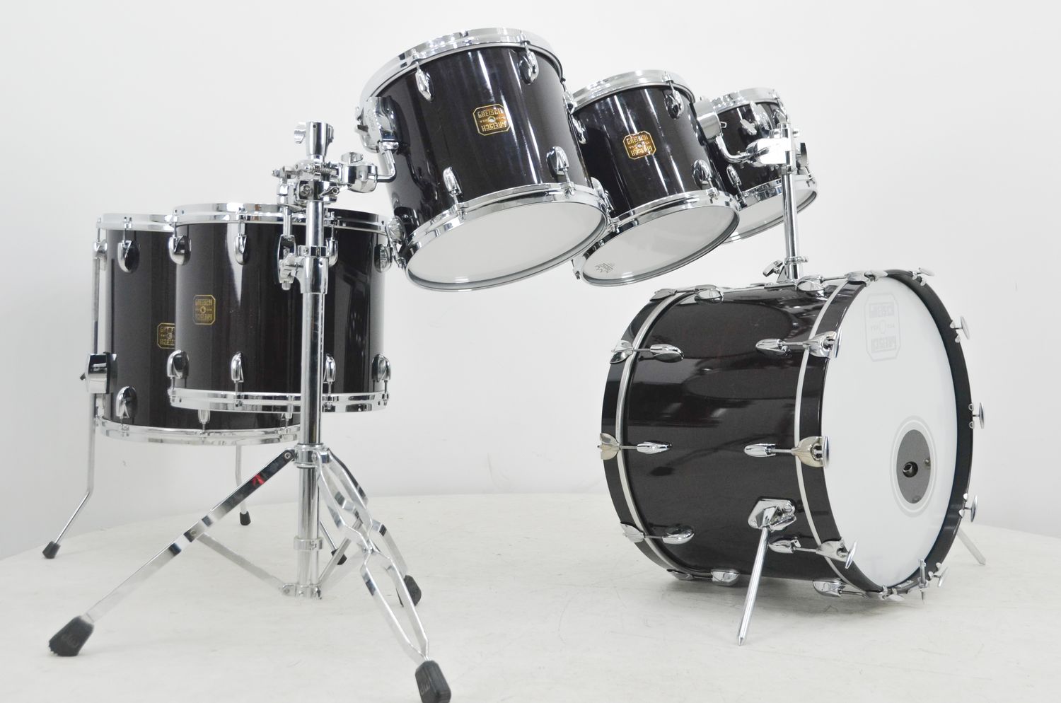 Used 1980&#39;s Gretsch USA 6pc Drum Kit - &quot;Dark Walnut Gloss&quot;