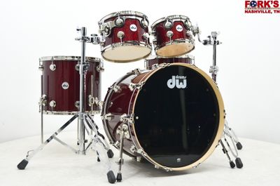 DW Collectors SONICPLY Series 5pc Maple Drum Kit - "Ruby Glass Glitter"