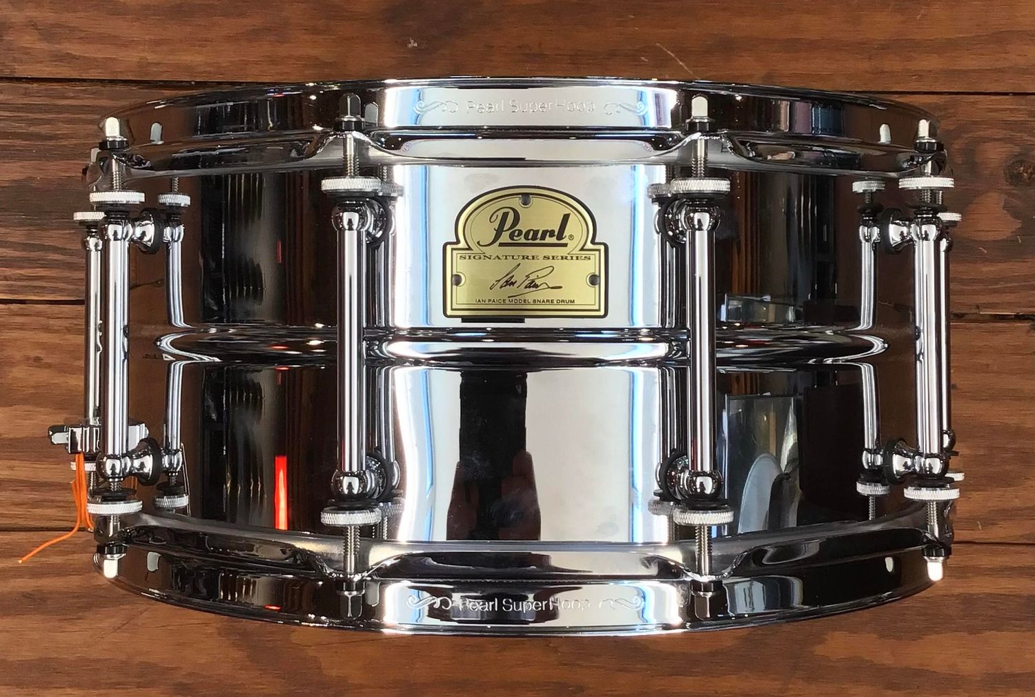 USED Pearl Signature Series Ian Paice 6.5x14 Chrome Over Steel Snare Drum