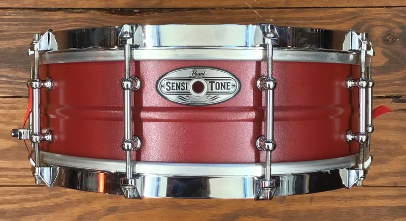 USED Pearl 5x14 Sensitone Steel Snare Drum - "Red"