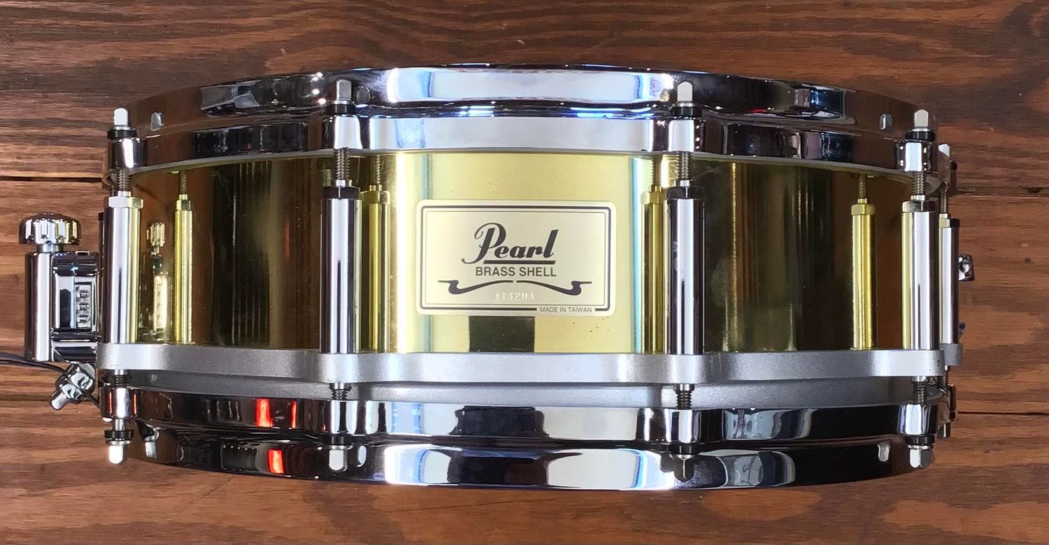 USED Pearl Free Floater 5x14 Brass Snare Drum (w/ Extra Maple Shell)