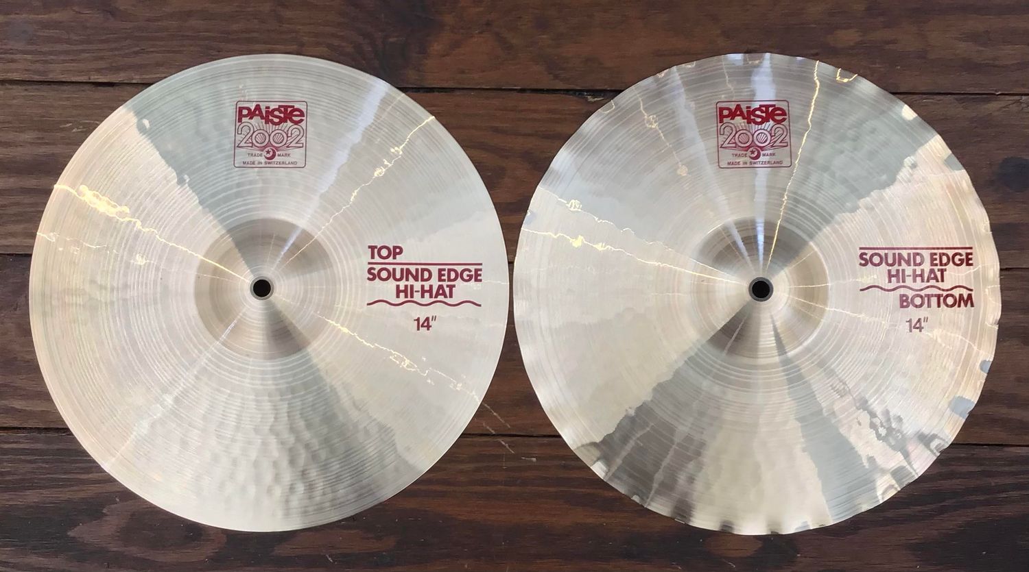 USED Paiste 2002 14&quot; Sound Edge Hi-Hat Cymbals (Pair)