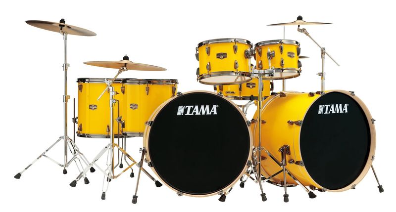 Tama Imperialstar 7-piece complete kit with double 22&quot; bass drum - &quot;Electric Yellow&quot;