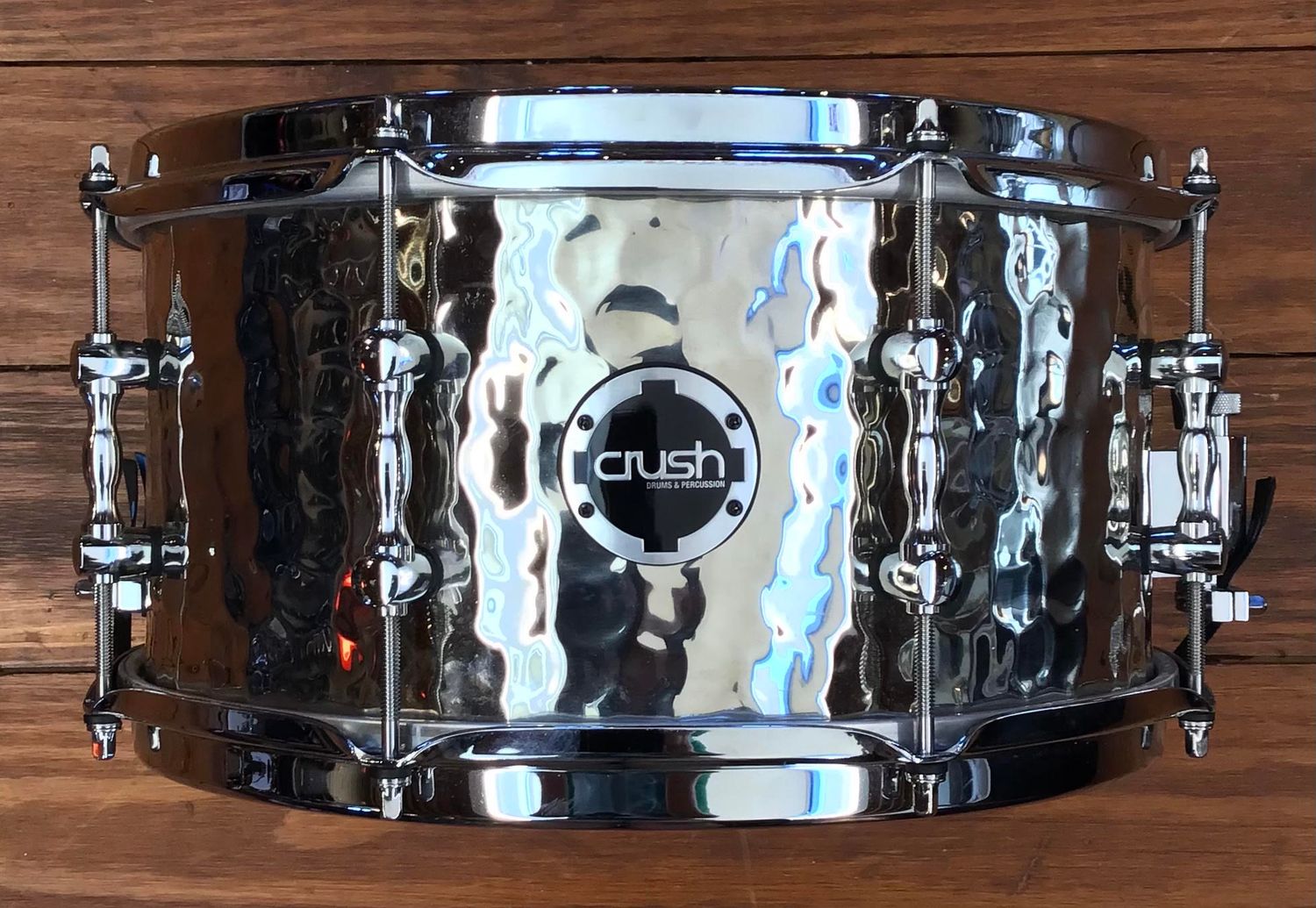USED Crush 7x13 Hammered Chrome Over Phosphor Brass Snare Drum