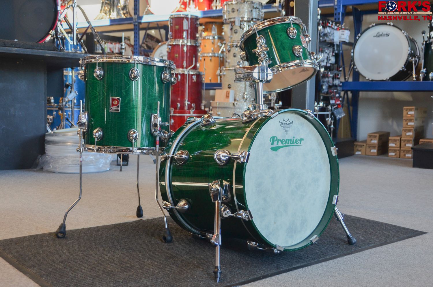 USED Premier Genista 3pc Drum Kit - &quot;Terraverdi Green&quot;
