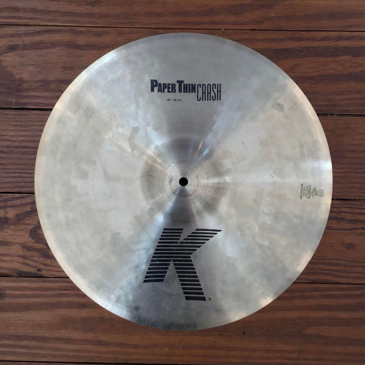 USED Zildjian K 18&quot; Paper Thin Crash Cymbal