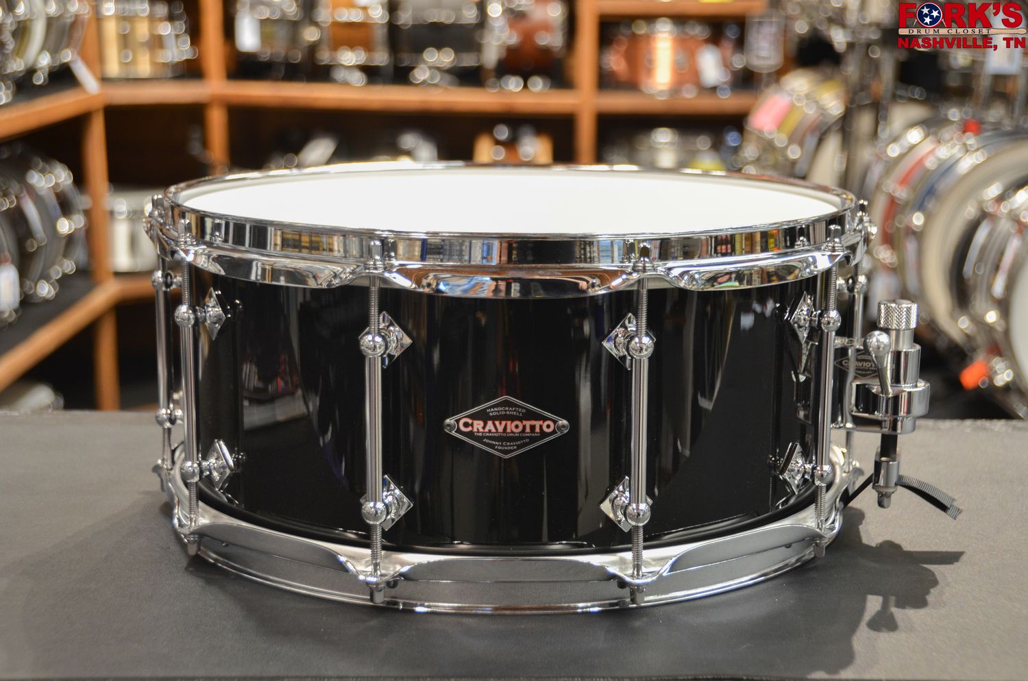 Craviotto Custom Shop 6.5x14 Maple Snare Drum - &quot;Piano Black&quot;