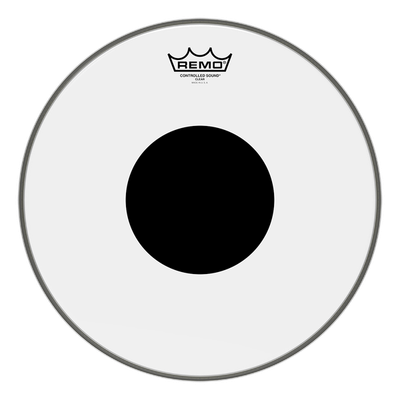 Remo Clear Controlled Sound Black Dot on Top