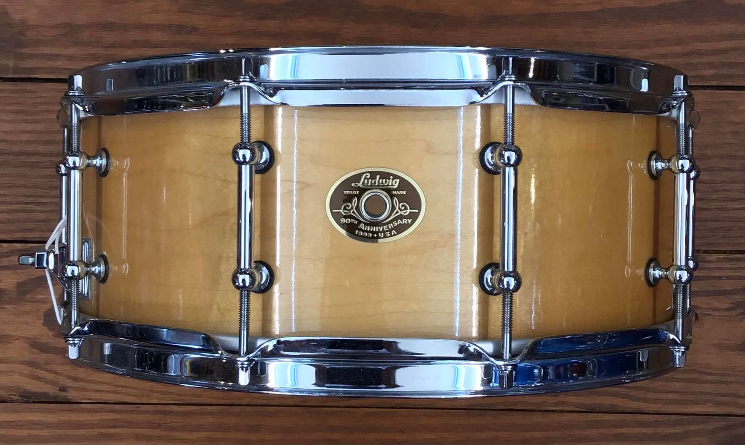 USED Ludwig 90th Anniversary 5x14 Solid Maple Snare Drum